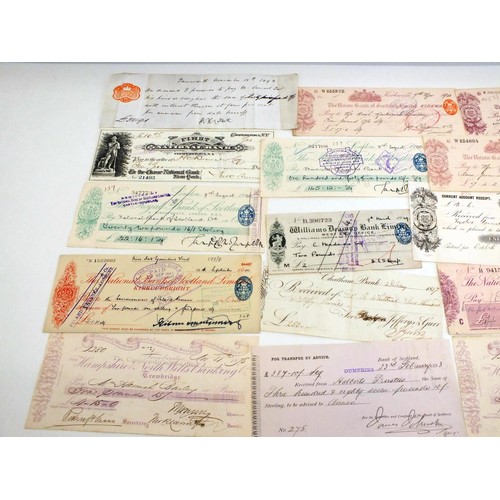 92 - 20 x ANTIQUE VINTAGE CHEQUES