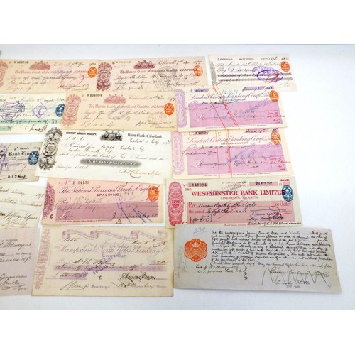 92 - 20 x ANTIQUE VINTAGE CHEQUES