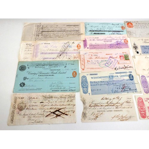 93 - 20 x ANTIQUE VINTAGE CHEQUES