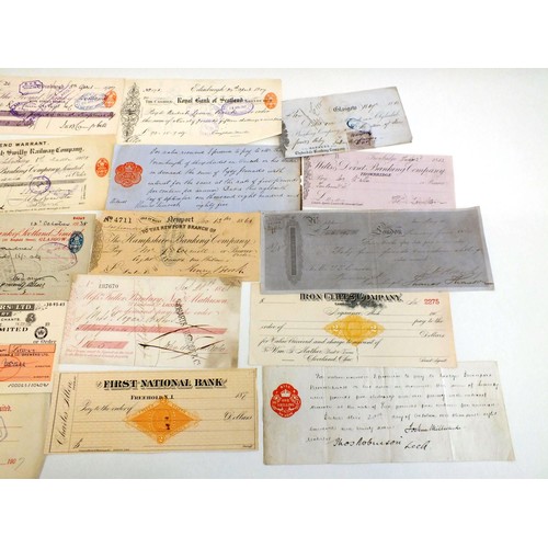 95 - 20 x ANTIQUE VINTAGE CHEQUES