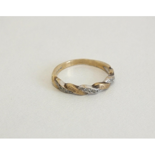 201 - 9CT GOLD RING WITH DIAMONDS - SIZE N, 1.8g