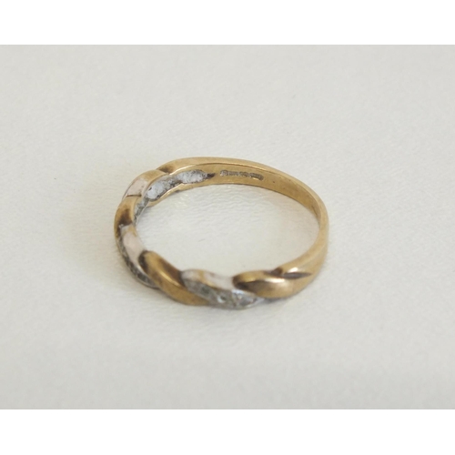 201 - 9CT GOLD RING WITH DIAMONDS - SIZE N, 1.8g