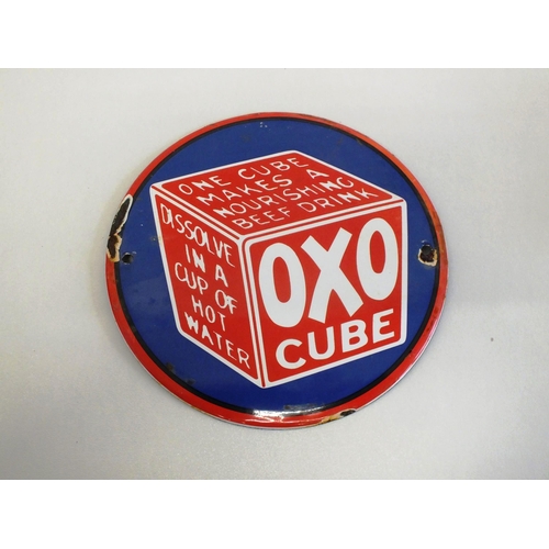 227 - OXO CUBE ENAMEL SIGN