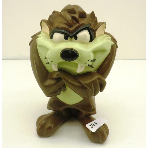 291 - RESIN WARNER BRO'S LOONEY TUNES TASMANIAN DEVIL STATUE APPROXIMATE HEIGHT 10.5