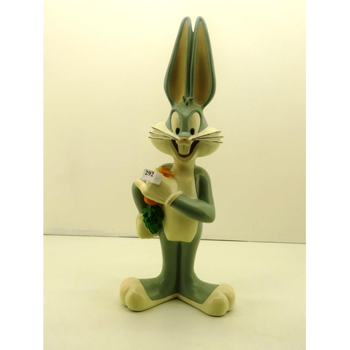 292 - RESIN WARNER BROS LOONEY TUNES LARGE BUGS BUNNY STATUE APPROXIMATEL HEIGHT 27