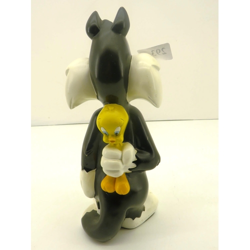 293 - RESIN WARNER BRO'S LOONEY TUNES SYLVESTER CAT STATUE APPROXIMATE HEIGHT 14