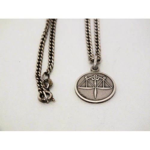 40 - SILVER 925 CHAIN WITH LIBRA ZODIAC PENDANT