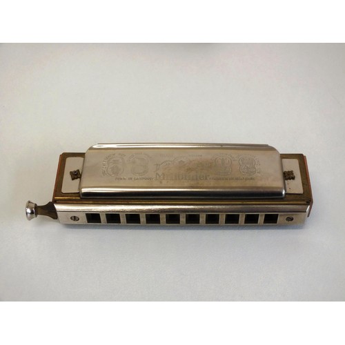 90 - VINTAGE GERMAN M.HONER HARMONICA PRE WARE WITH STAR OF DAVID IN ORIGINAL BOX WITH ORIGINAL WAX PAPER... 