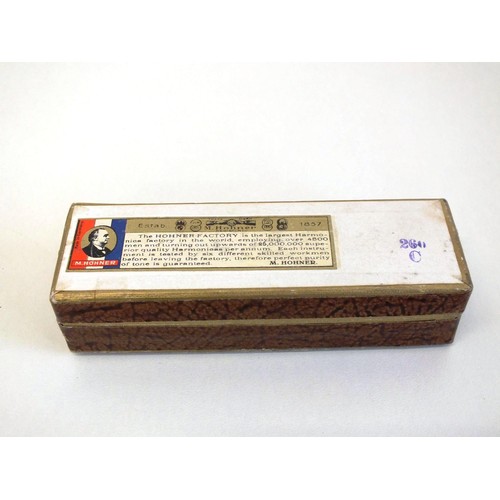 90 - VINTAGE GERMAN M.HONER HARMONICA PRE WARE WITH STAR OF DAVID IN ORIGINAL BOX WITH ORIGINAL WAX PAPER... 