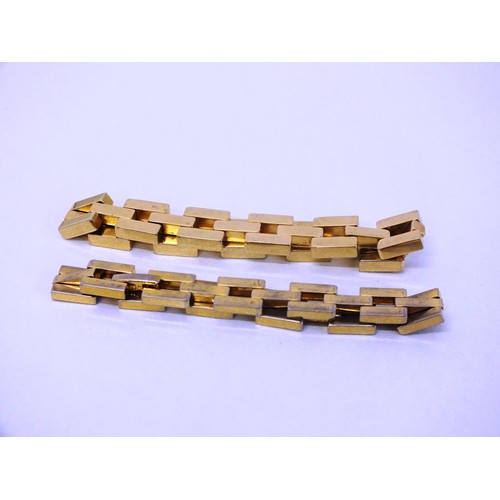 249 - TWO 18k ROLLED GOLD PLATED SQUARE LINK HIS & HERS BRACELETS