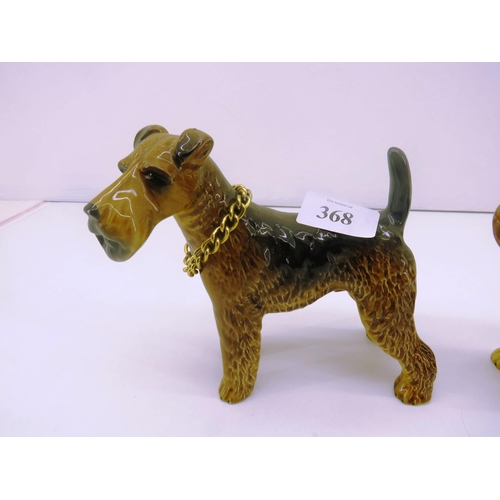 368 - TWO AIREDALE TERRIER DOG ORNAMENTS