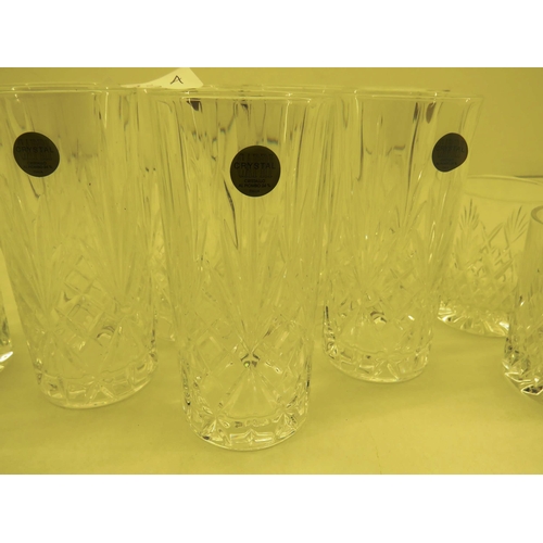 396A - QUALITY CUT CRYSTAL GLASS HIGH BALL AND TUMBLER GLASSES