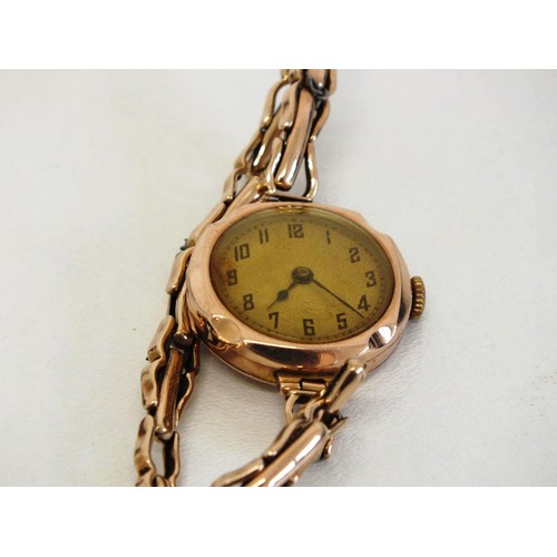 301 - LADIES VINTAGE 9CT GOLD WRISTWATCH- WORKING