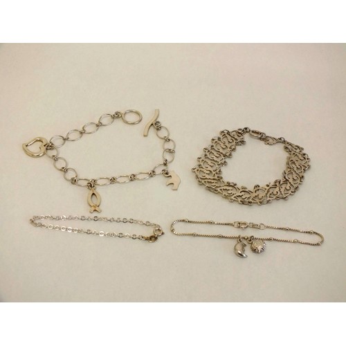 304 - 4 x SILVER BRACELETS