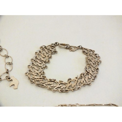 304 - 4 x SILVER BRACELETS