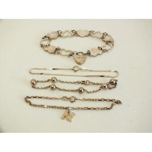 320 - 4 x SILVER BRACELETS