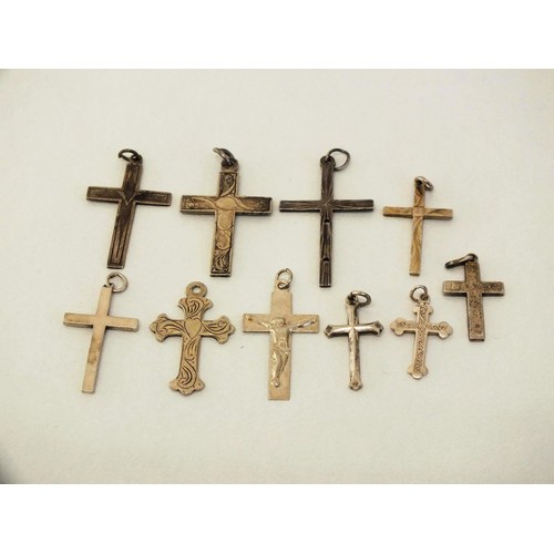 327 - 10 x SILVER CROSSES