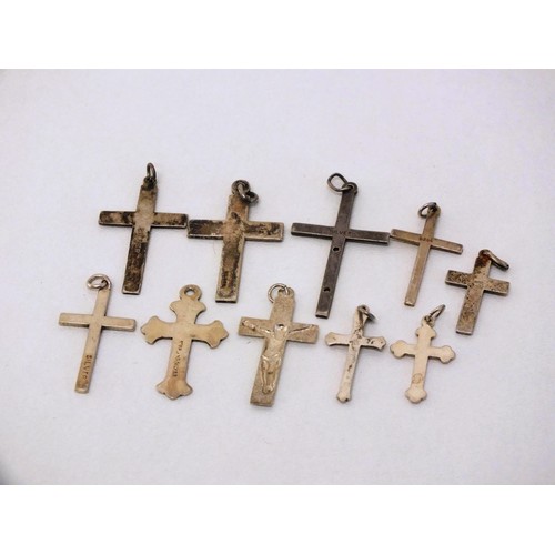 327 - 10 x SILVER CROSSES