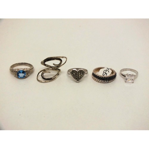 355 - 5 x SILVER RINGS