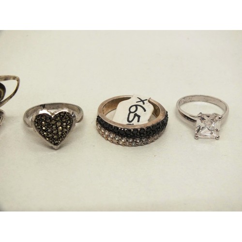 355 - 5 x SILVER RINGS