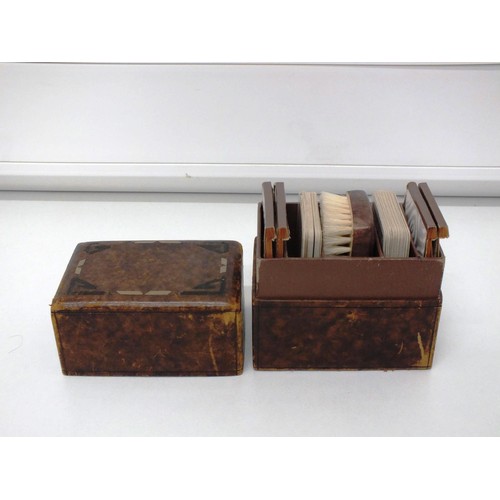 263 - VINTAGE HARDY & WOLFERS FRÈRES, LIÈGE LEATHER BOUND CARD CASE WITH CONTENTS INCLUDES 4 JOHANN FABER ... 