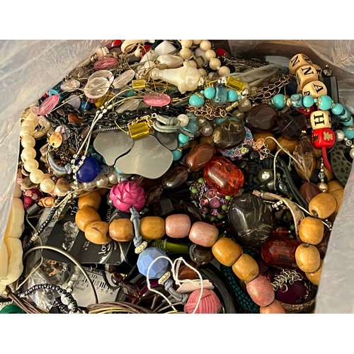 258 - LARGE BAG FULL OF COSTUME JEWELLERY APPROX 8kg