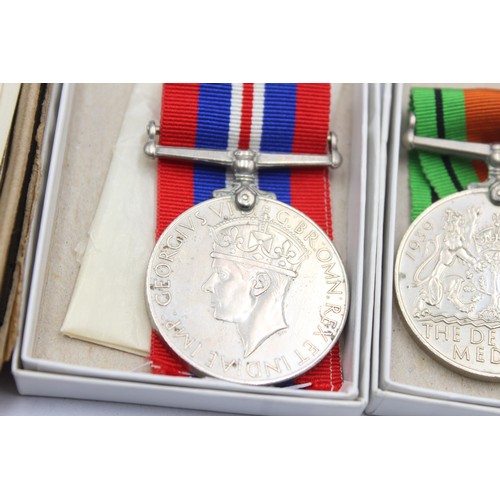 401 - 3 x Boxed WW2 War & Defence Medals