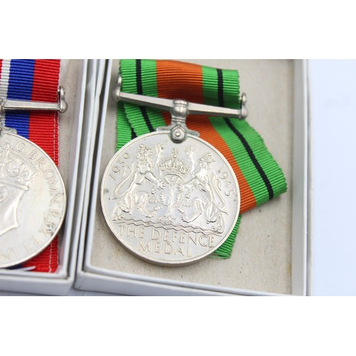 401 - 3 x Boxed WW2 War & Defence Medals