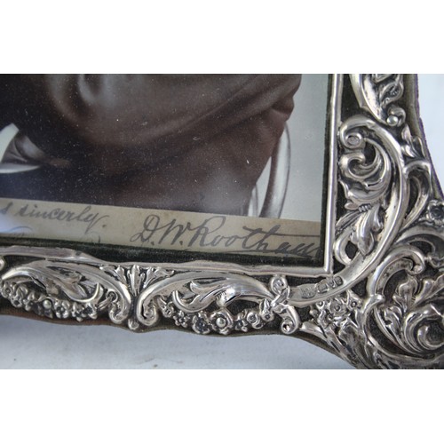 411 - Antique Edwardian Hallmarked Chester STERLING SILVER Photograph Frame (260g)