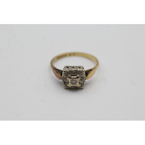 416 - 18ct gold diamond dress ring (2.4g)- SIZE J