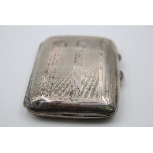 437 - Vintage Hallmarked 1929 Birmingham STERLING SILVER Cigarette Case (48g)