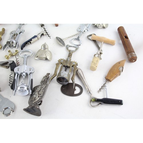 443 - 25 x Assorted Vintage Bottle Openers / Corkscrews Inc Metal, Wood, Novilty, Etc