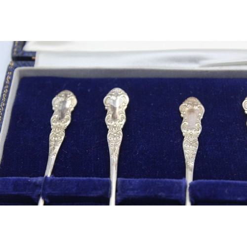 445 - 6 x Vintage Hallmarked 1967 Birmingham STERLING SILVER Teaspoons Cased (45g)