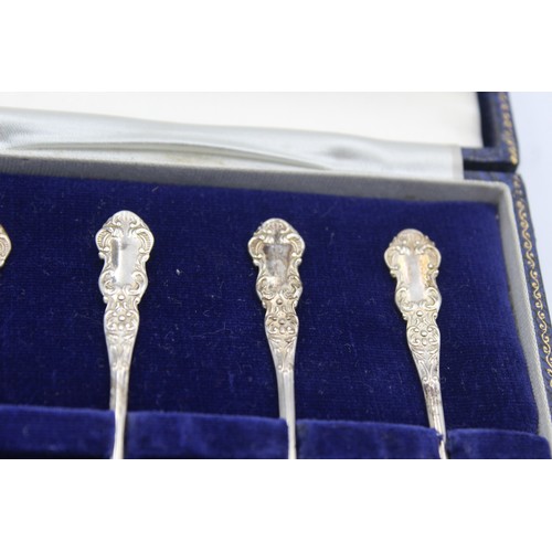 445 - 6 x Vintage Hallmarked 1967 Birmingham STERLING SILVER Teaspoons Cased (45g)