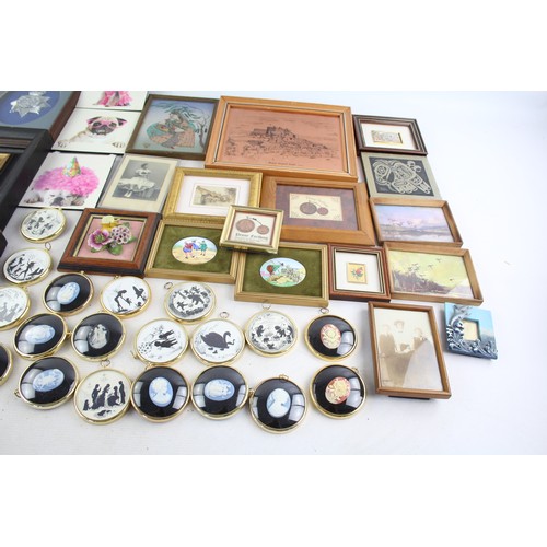 451 - Job Lot Assorted PICTURES & FRAMES Inc Landscape, Cameo, Peter Bakes Etc