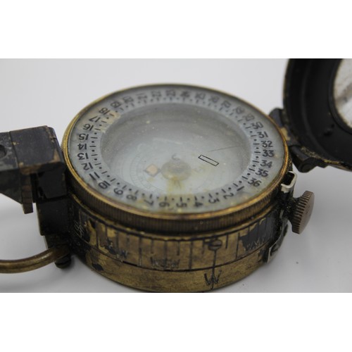 453 - WW2 British Military Brass Compass Dated 1943 Maker T. G & Co Ltd, London