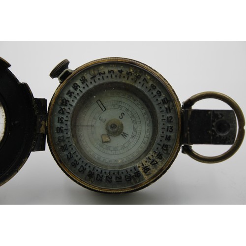 453 - WW2 British Military Brass Compass Dated 1943 Maker T. G & Co Ltd, London