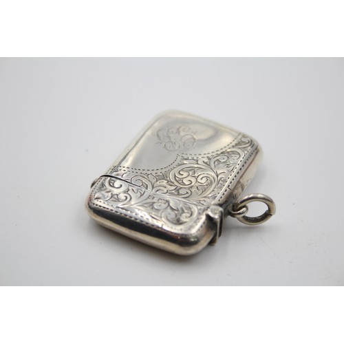 461 - Antique Hallmarked 1901 Birmingham STERLING SILVER Vesta / Match Case (17g)