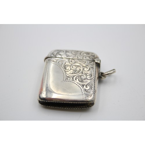 461 - Antique Hallmarked 1901 Birmingham STERLING SILVER Vesta / Match Case (17g)