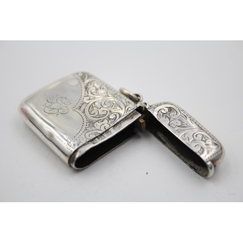 461 - Antique Hallmarked 1901 Birmingham STERLING SILVER Vesta / Match Case (17g)