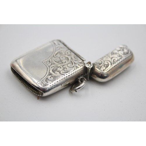 461 - Antique Hallmarked 1901 Birmingham STERLING SILVER Vesta / Match Case (17g)