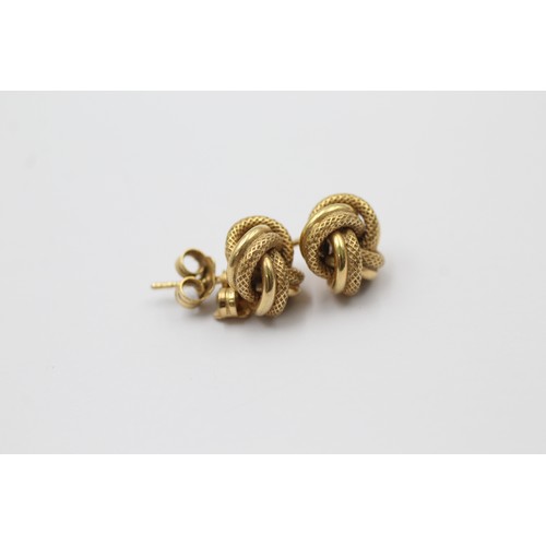 480 - 9ct gold knot stud earrings (1.8g)