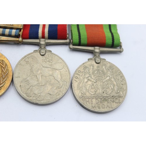 485 - 4 x WW2-ER.II Medals Inc War, Defence, UN Korea & Boxed Named Imperial Service