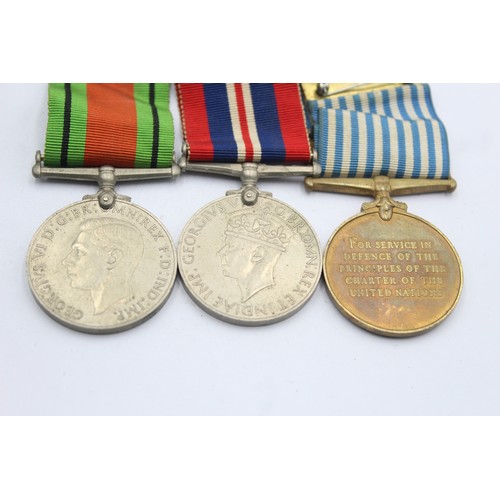 485 - 4 x WW2-ER.II Medals Inc War, Defence, UN Korea & Boxed Named Imperial Service