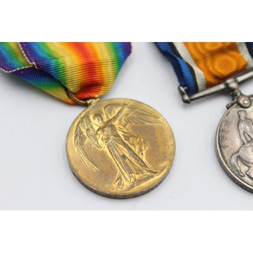 493 - WW1 Medal Pair & Original Ribbons Named R/34577 Pte F. J Kelly, KRRC