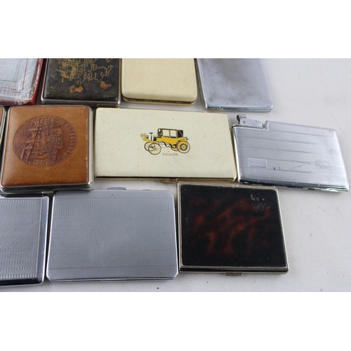 497 - 15 x Assorted Vintage TOBACCIANA Cigarette Cases Inc Silver Plate, Kingcraft etc