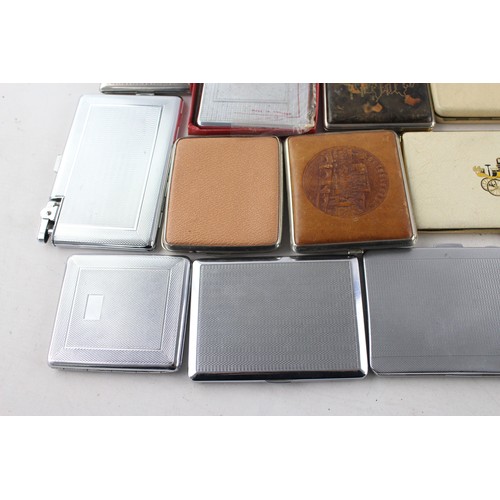 497 - 15 x Assorted Vintage TOBACCIANA Cigarette Cases Inc Silver Plate, Kingcraft etc