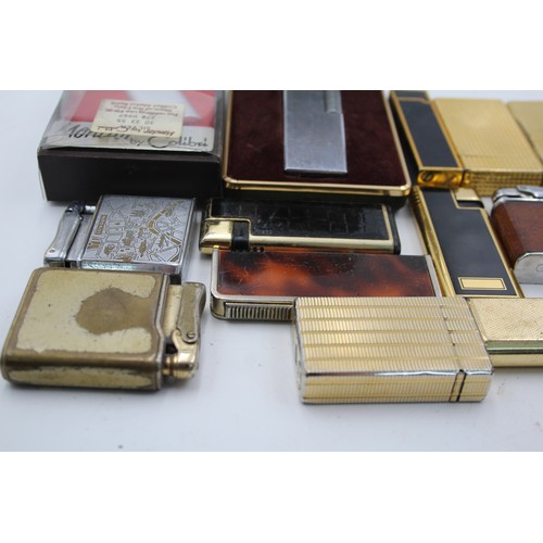 501 - 16 x Assorted Vintage COLIBRI Cigarette LIGHTERS Inc Boxed, Gold Tone, Molectric