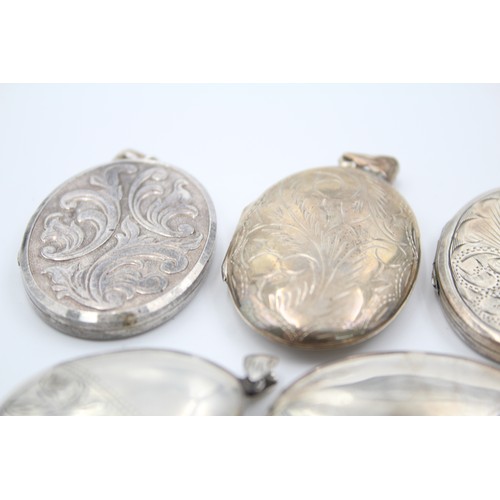 502 - 5 X .925 Vintage Photo Locket Pendants