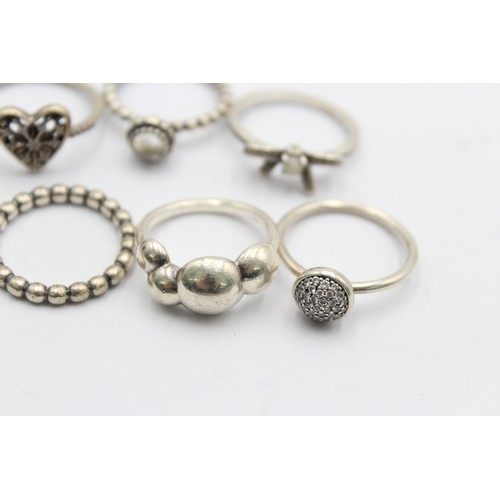 518 - 8 X .925 Assorted Pandora Rings